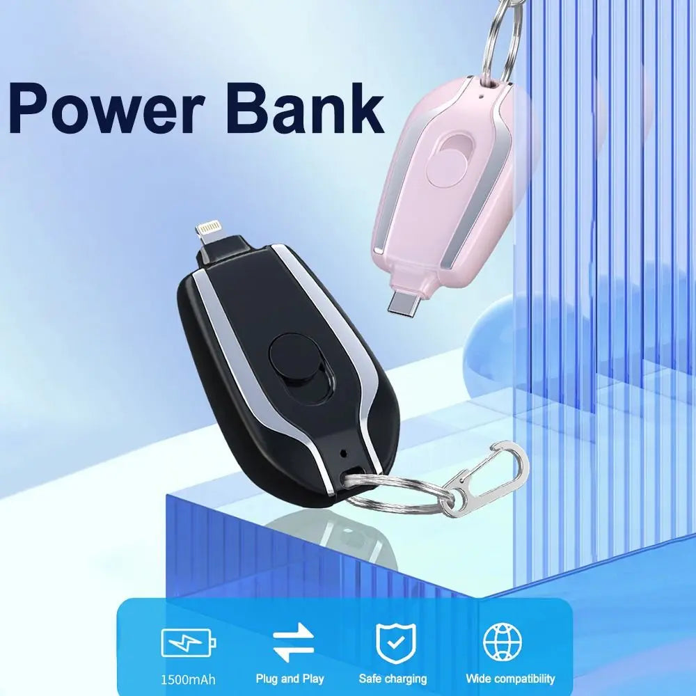 1500mAh Mini Keychain Power Bank
